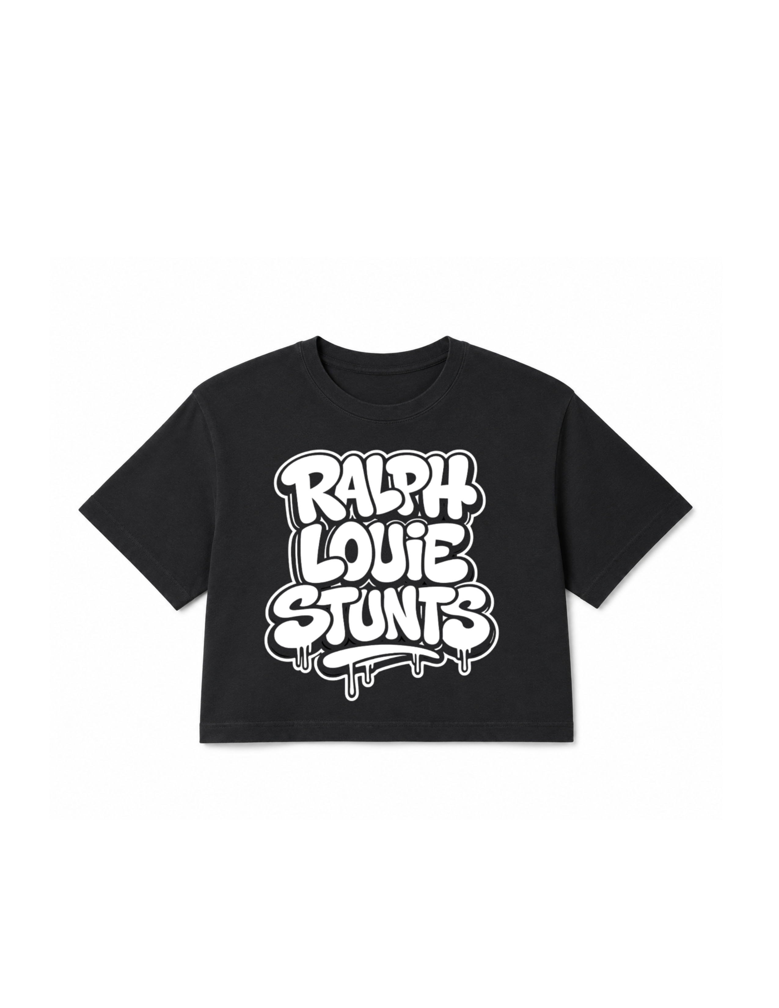 Ralph Louie Stunts Women’s Crop Tee – Black